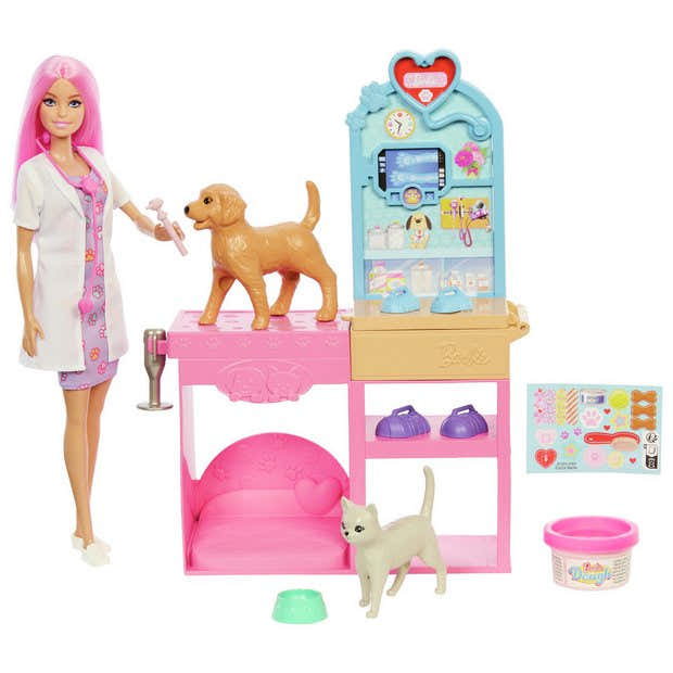 Barbie Fast Cast Veterinarian Clinic playset, imported from the UK