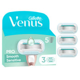 Gillette Venus sensitive razor blades pack of 3 (British brand)