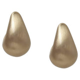 Liars & Lovers gold brushed teardrop stud earrings 14mm - British product