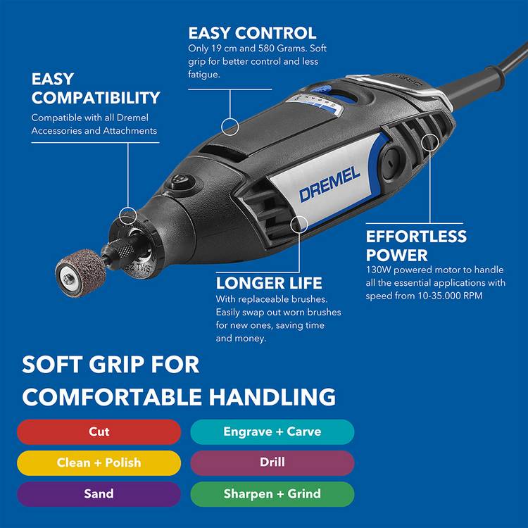 Dremel 3200 multi tool kit with 90 accessories, UK version