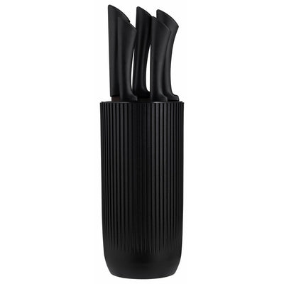 Argos Viners 6 Piece Ribbed Knife Block Set - Black- Buy online at McGrocer