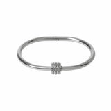 Liars & Lovers silver tone hinged bangle with crystals 6cm (British brand)