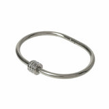 Liars & Lovers silver tone hinged bangle with crystals 6cm (British brand)