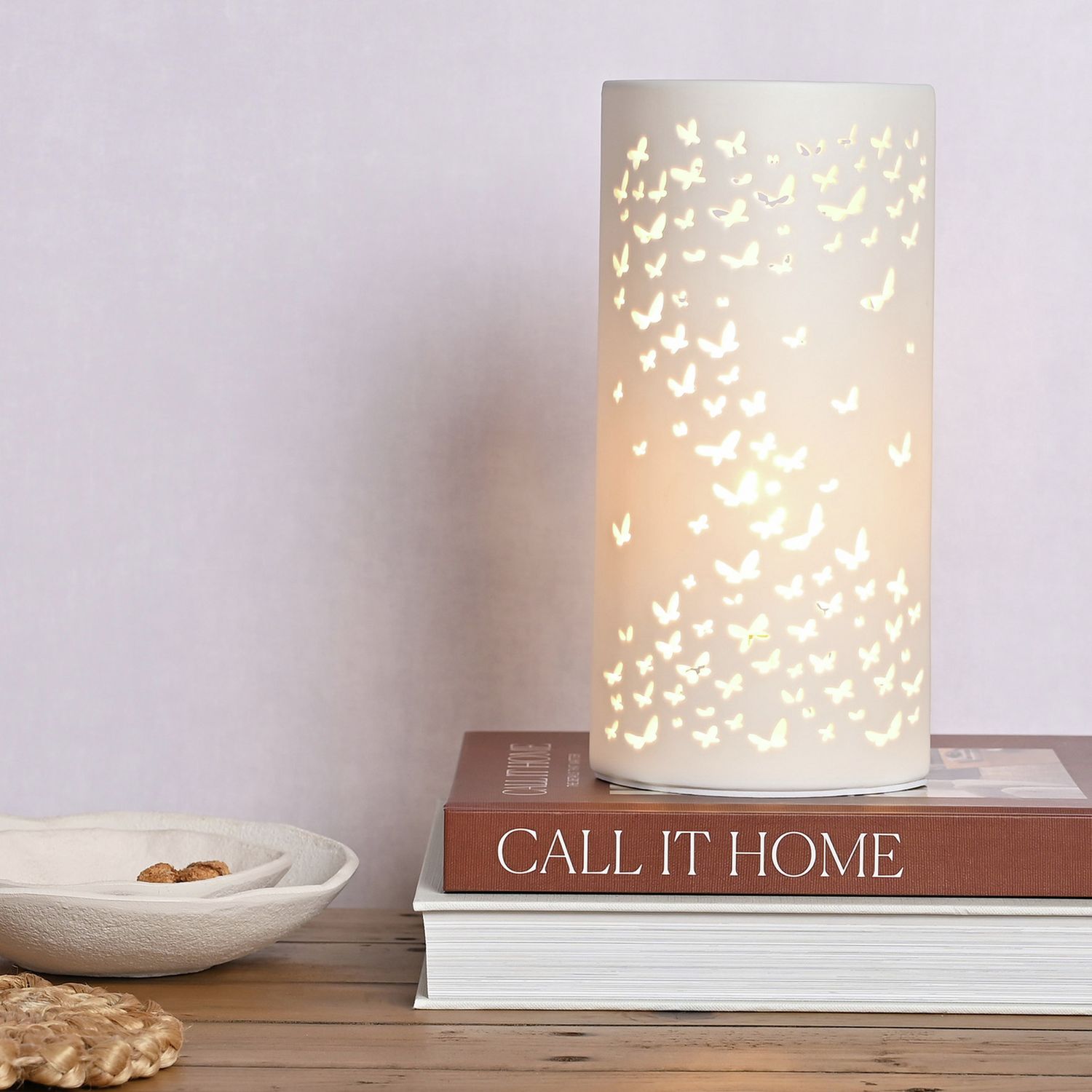 Hestia ceramic butterfly tube lamp, UK version