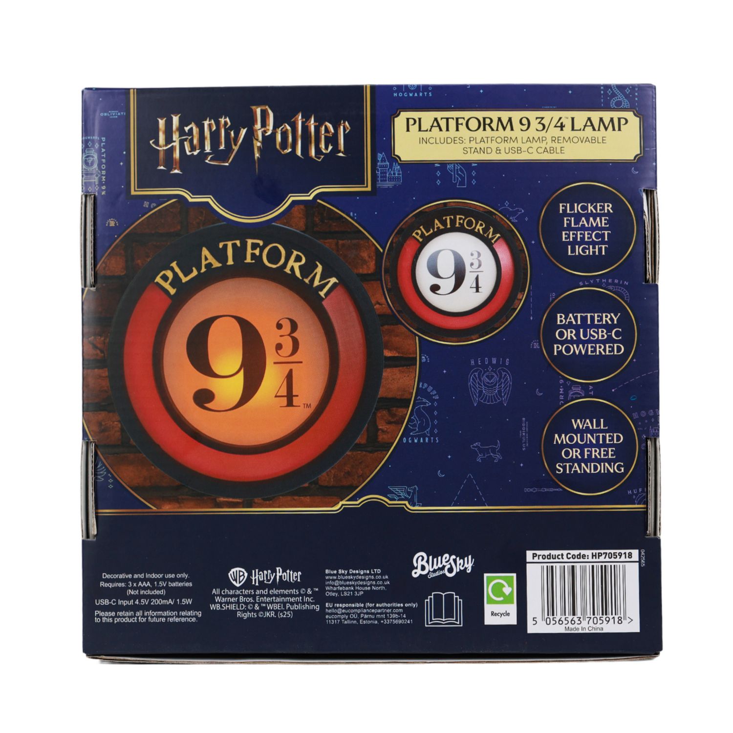 Warner Brothers Harry Potter Platform 9 3/4 lamp white 21cm - British product