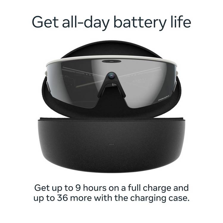 Oakley Meta Vanguard smart glasses white Prizm Black lens, imported from the UK