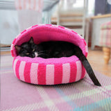 Rosewood striped cosy cat cave pink 40cm (British brand)