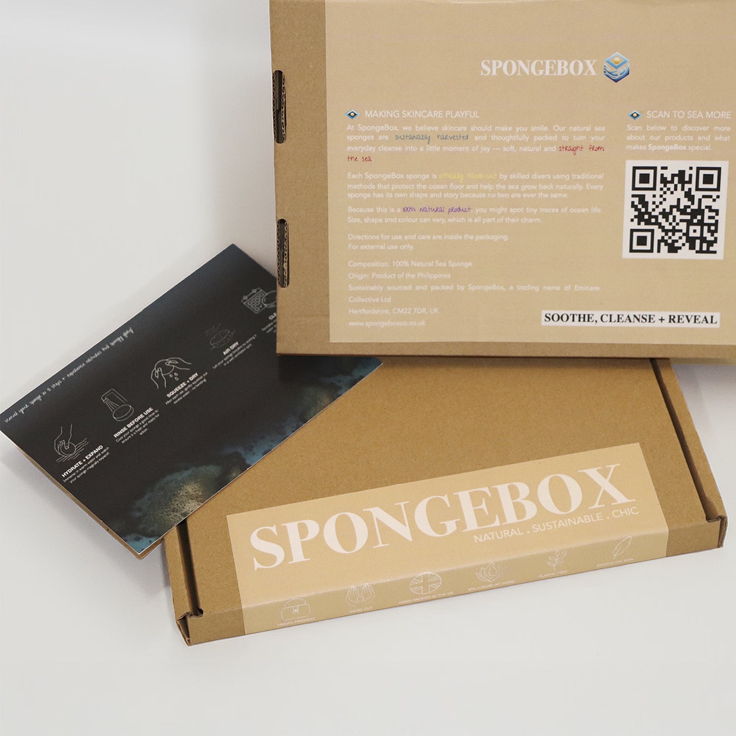 SpongeBox deep sea pure natural sponge 5.5 inches (British brand)