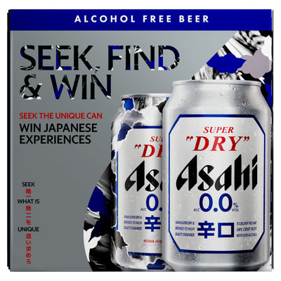 ASDA Asahi Super Dry 0.0% Alcohol Free Beer 4x330ml Cans- Buy online at McGrocer