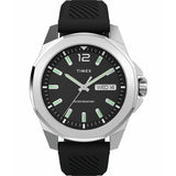 Timex Essex Ave black dial watch with silicone strap (British brand)