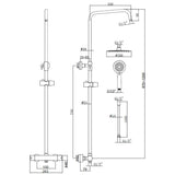 DEVA Essentials Shower matte black 200mm overhead - British product