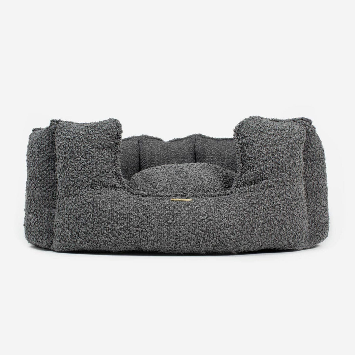 Lords & Labradors high wall dog bed granite boucle small, imported from the UK