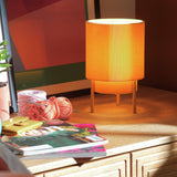 Habitat yellow pleated column table lamp, UK version