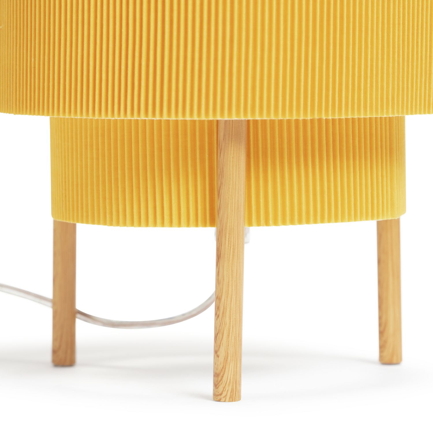 Habitat yellow pleated column table lamp, UK version