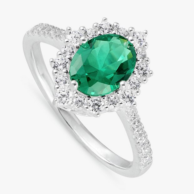 Revere emerald green cluster ring medium (British brand)