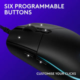 Logitech G203 wired gaming mouse black, imported from the UK