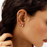 Revere sterling silver marquise cubic zirconia stud earring (British brand)