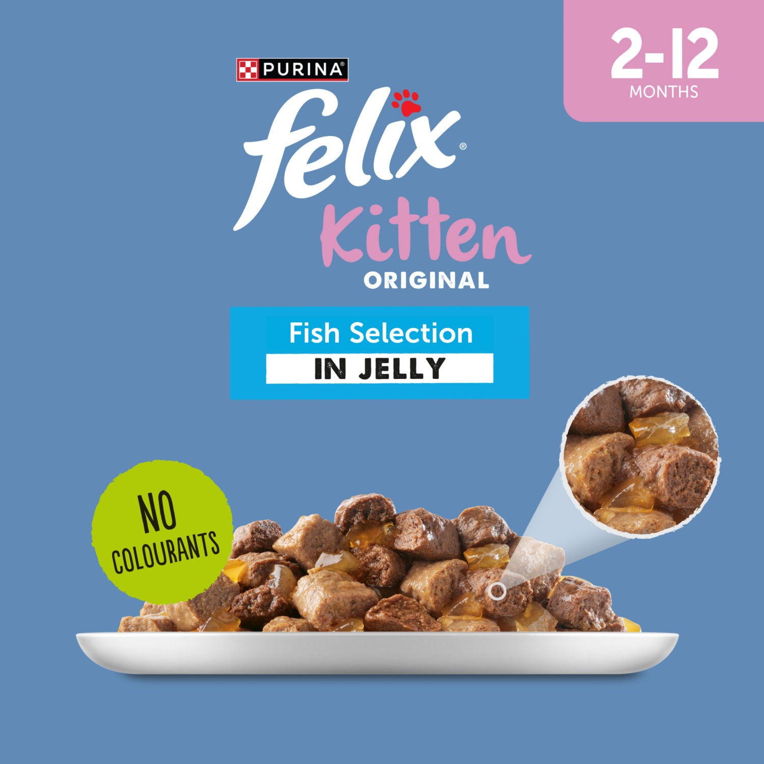 Felix kitten wet cat food fish selection in jelly 12x85g, UK version