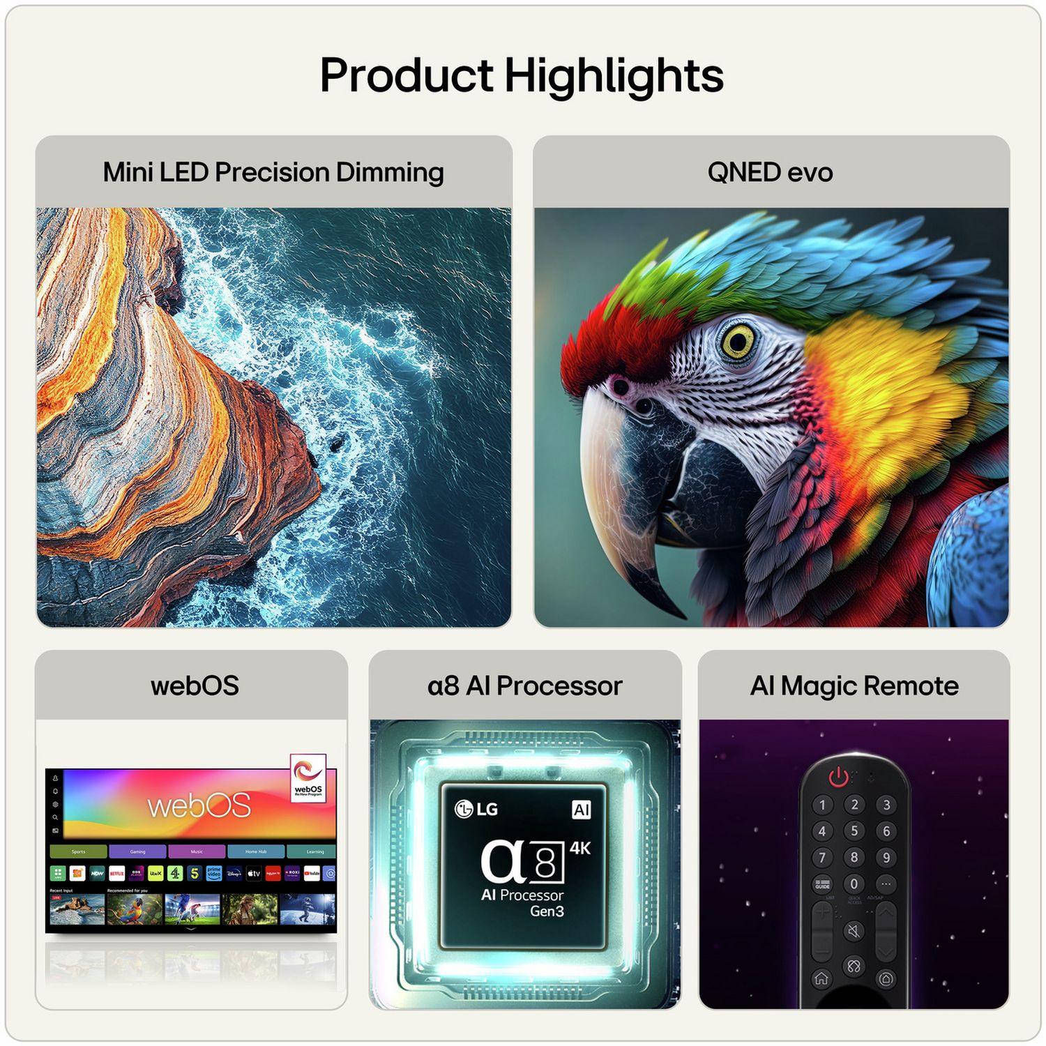 LG QNED85 50-inch Smart MiniLED 4K TV (British brand)