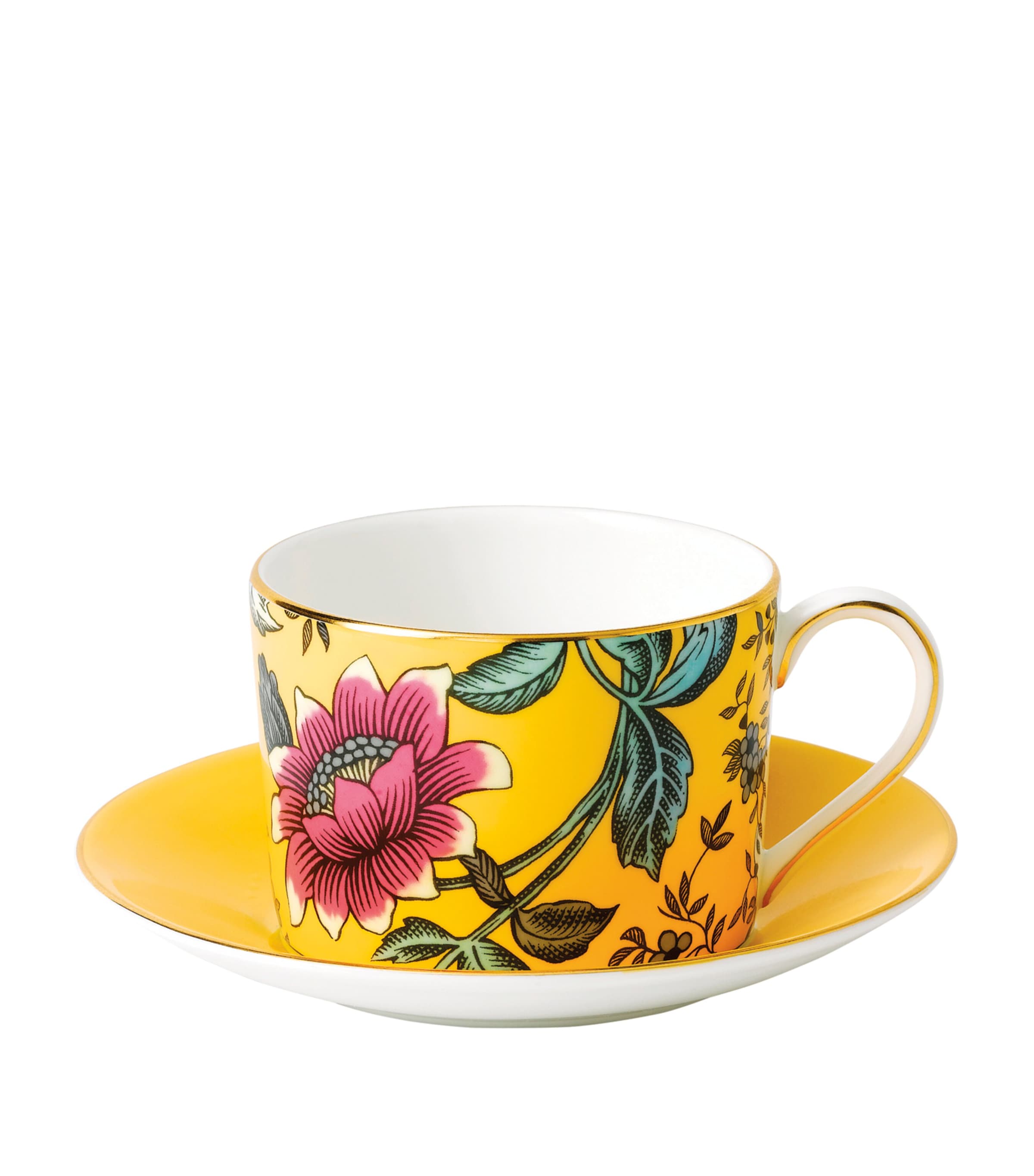 Wedgwood Wonderlust Yellow Tonquin teacup and saucer (British brand)