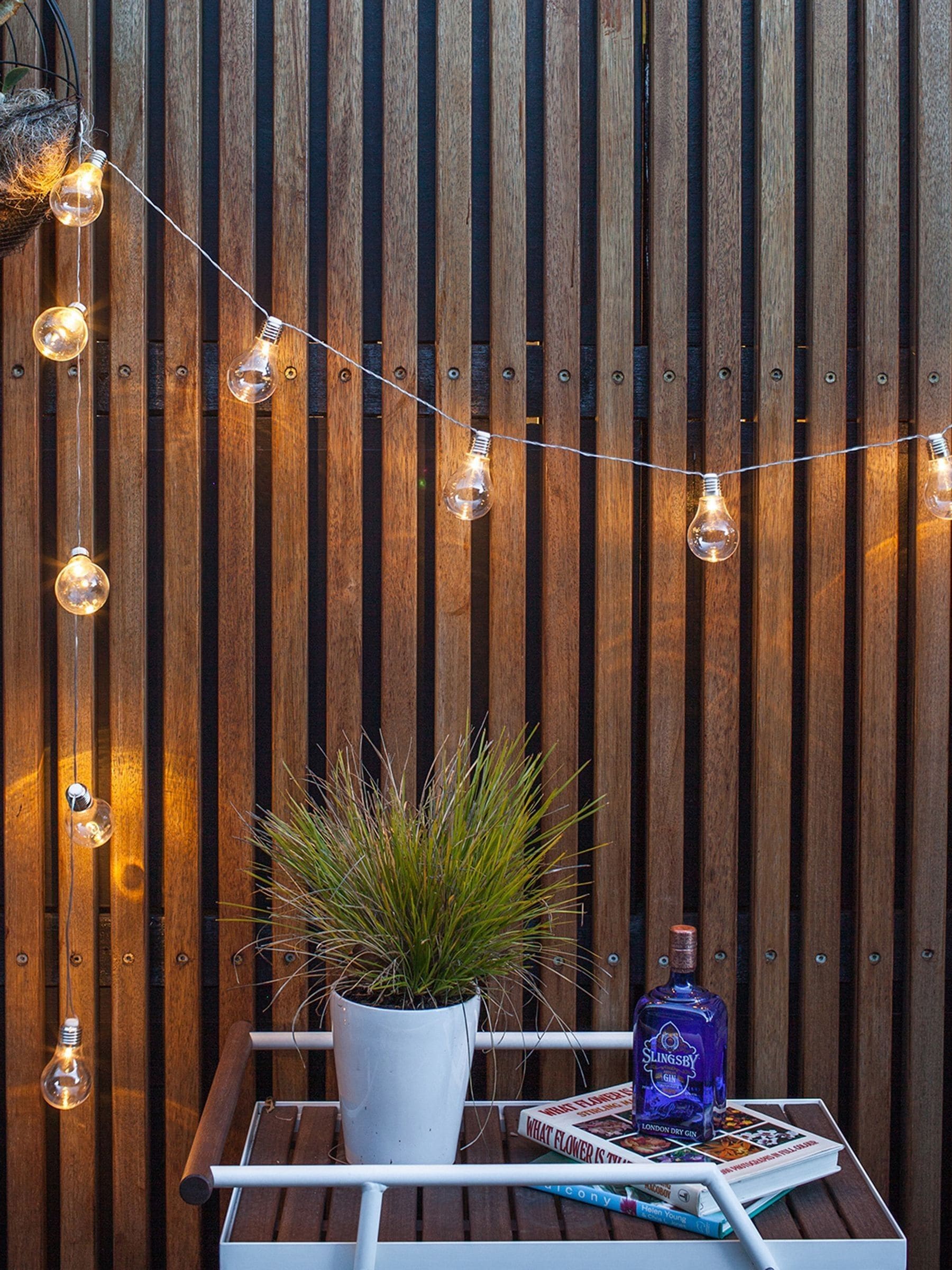 Lights4fun warm white Edison festoon lights 10 bulbs (British brand)