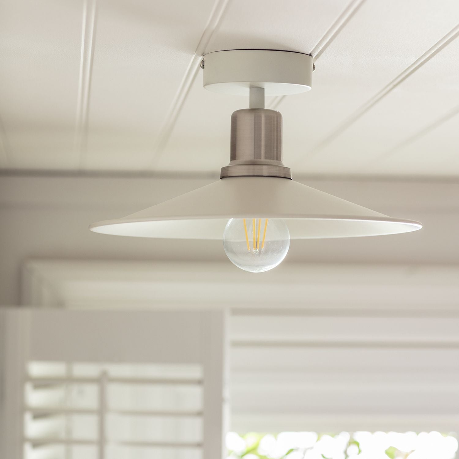 Habitat Pixie flush ceiling light off white, imported from the UK