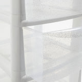 Argos Home 4 drawer plastic drawers in silver glitter, imported from the UK