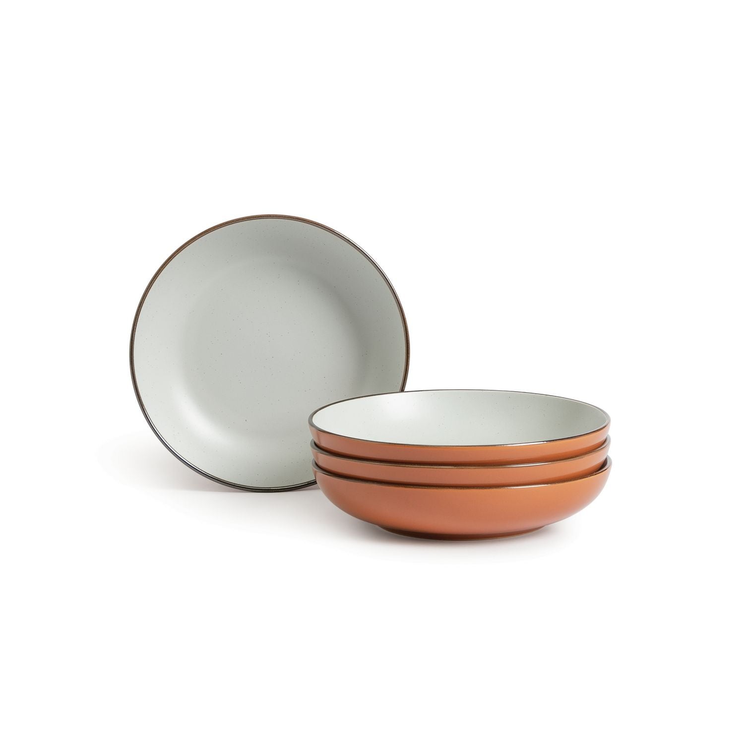 Habitat speckle stoneware pasta bowl set rust 4 piece, UK version