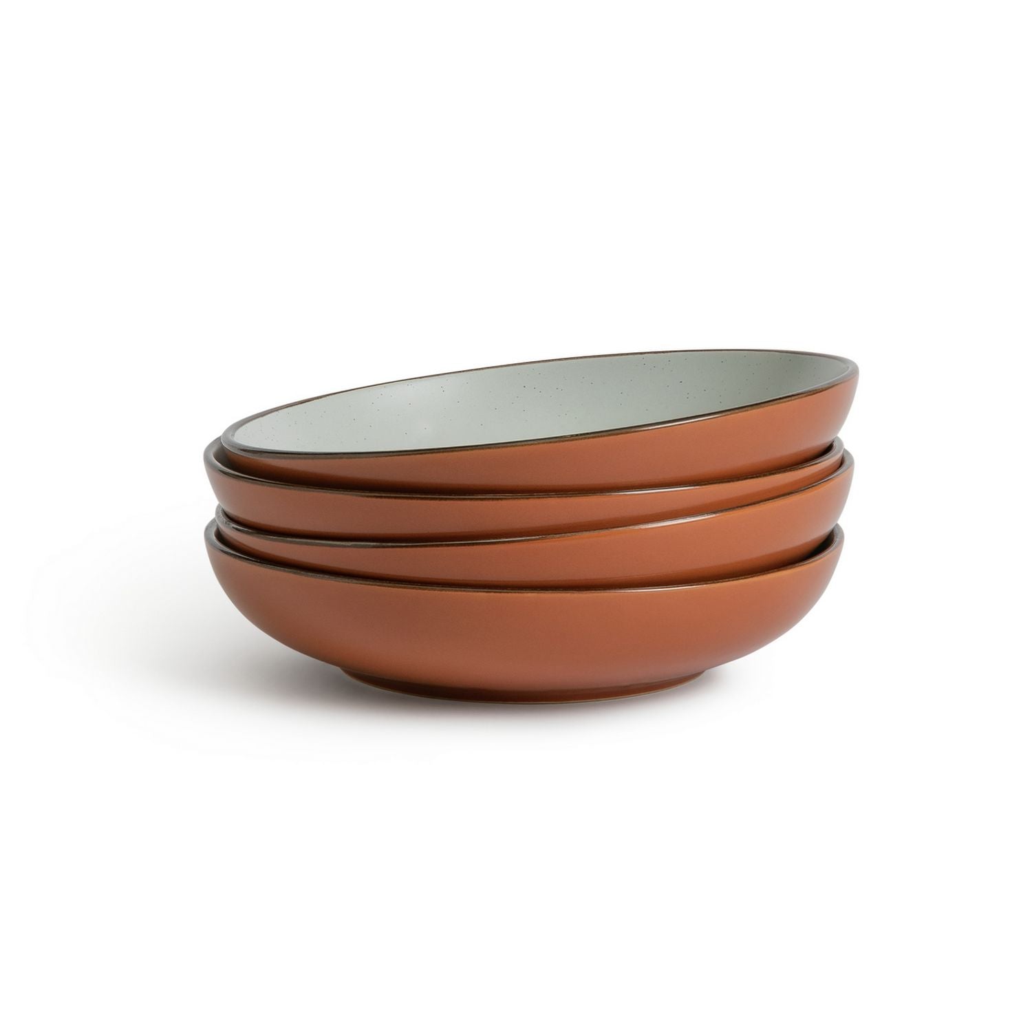 Habitat speckle stoneware pasta bowl set rust 4 piece, UK version