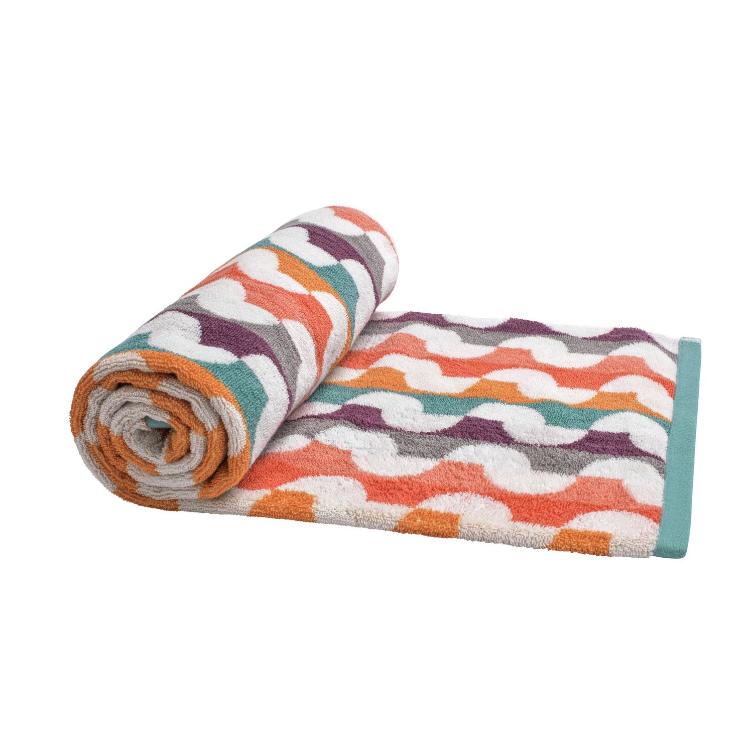 Habitat multicolour geo tufted bath sheet 150x100cm, imported from the UK