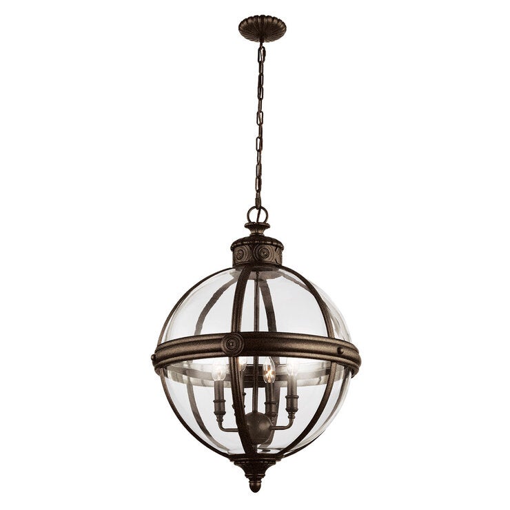 Feiss Adams 4 light chandelier British Bronze, UK version