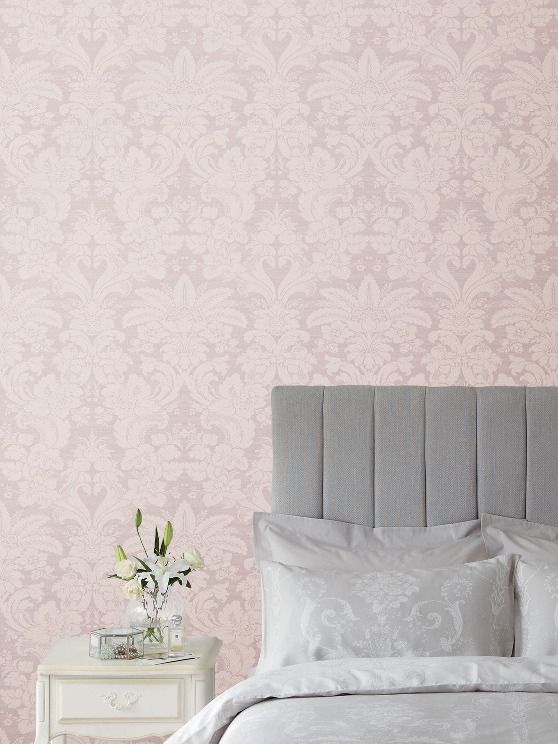 Laura Ashley Sugared Violet Martigues wallpaper sample (British brand)