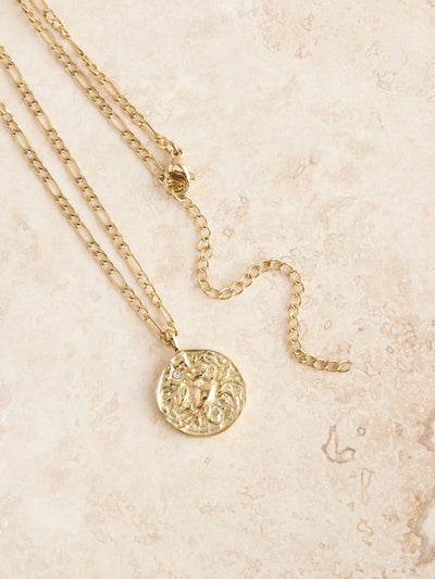 Next Gold Tone Waterproof Stainless Steel Zodiac Necklace- Buy online at McGrocer