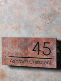Rust effect house sign personalised laser cut 30cm, UK version
