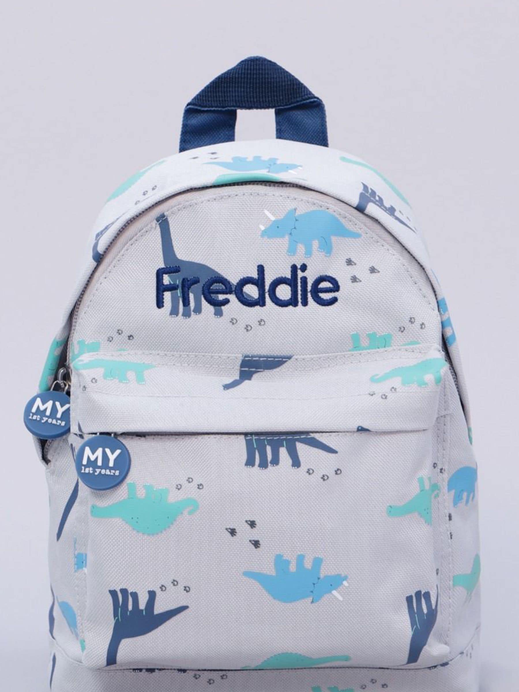 My 1st Years personalised dinosaur print mini backpack (British brand)
