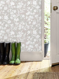 Laura Ashley Dove Grey Rye wallpaper sample A4, imported from the UK