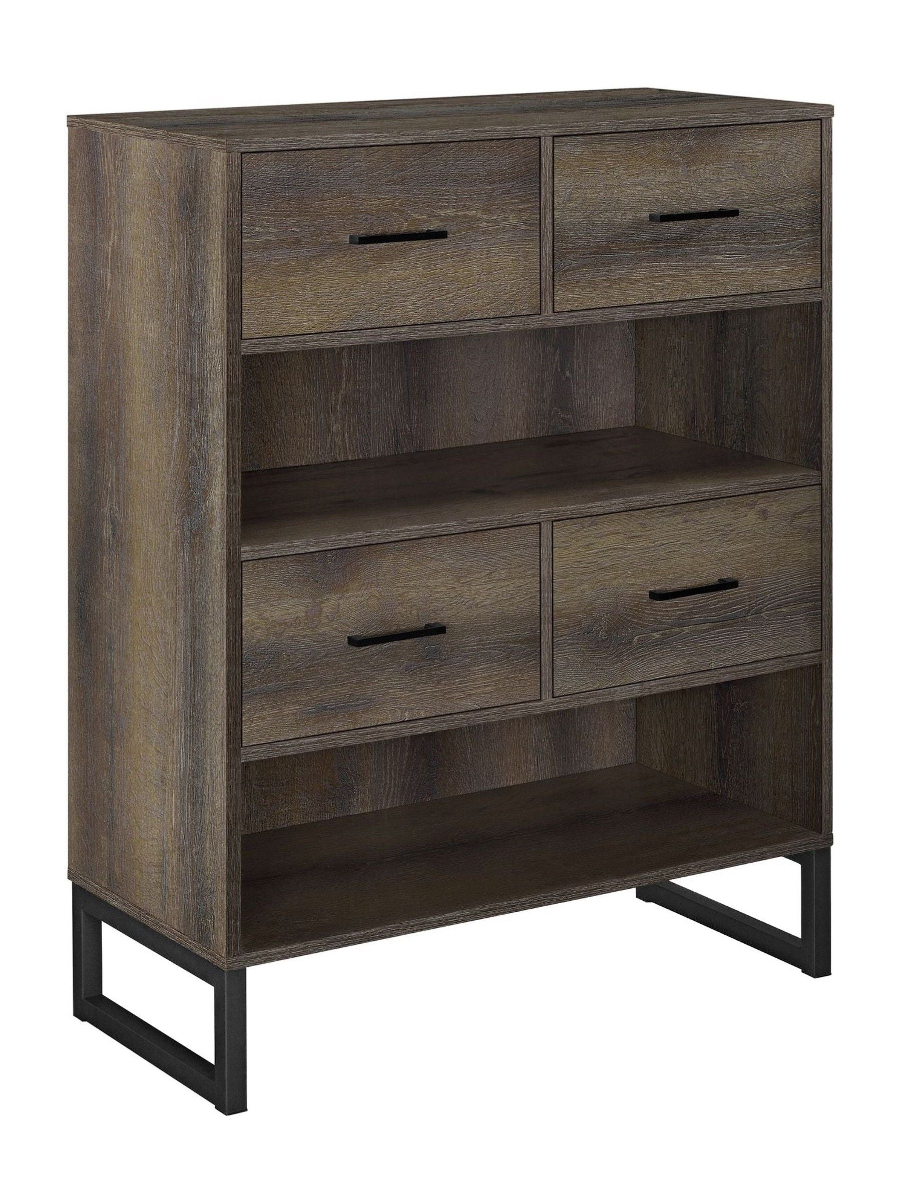 Dorel Home Candon Bookcase medium brown 76cm wide - British product