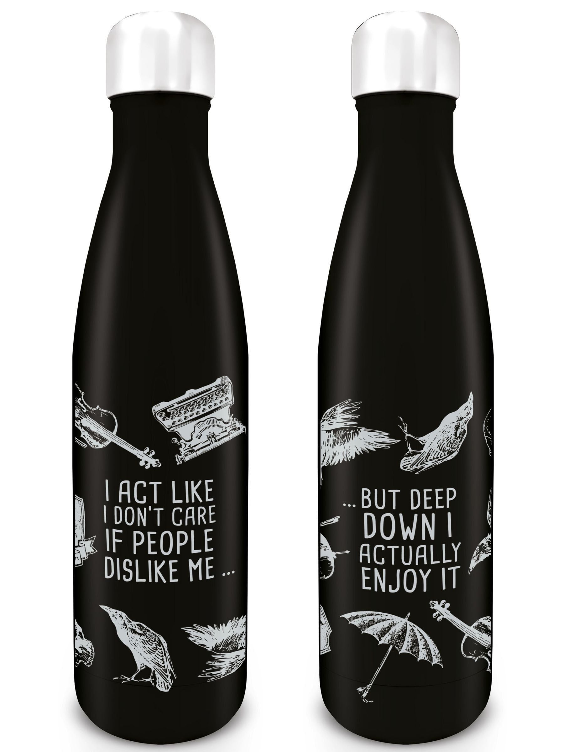 Pyramid International Wednesday Don't Care metal drinks bottle, imported from the UK
