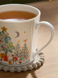 Natural Christmas Town Mouse Scene Mug