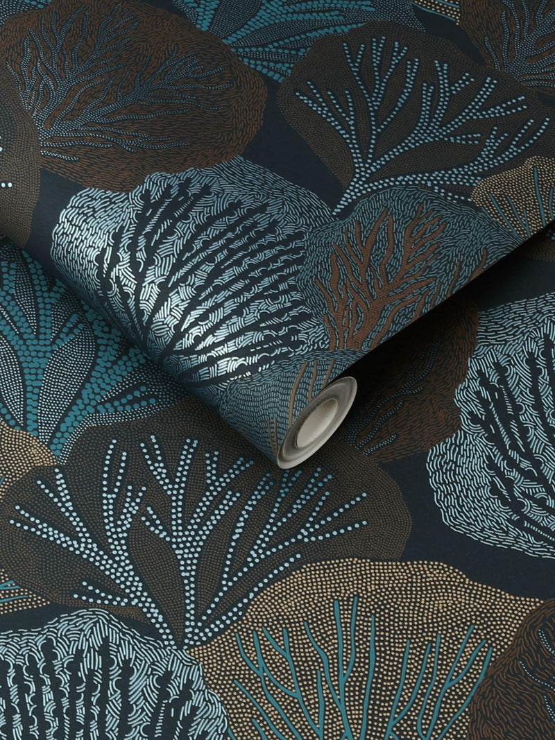 Graham & Brown Twyla Midnight wallpaper sample, UK version