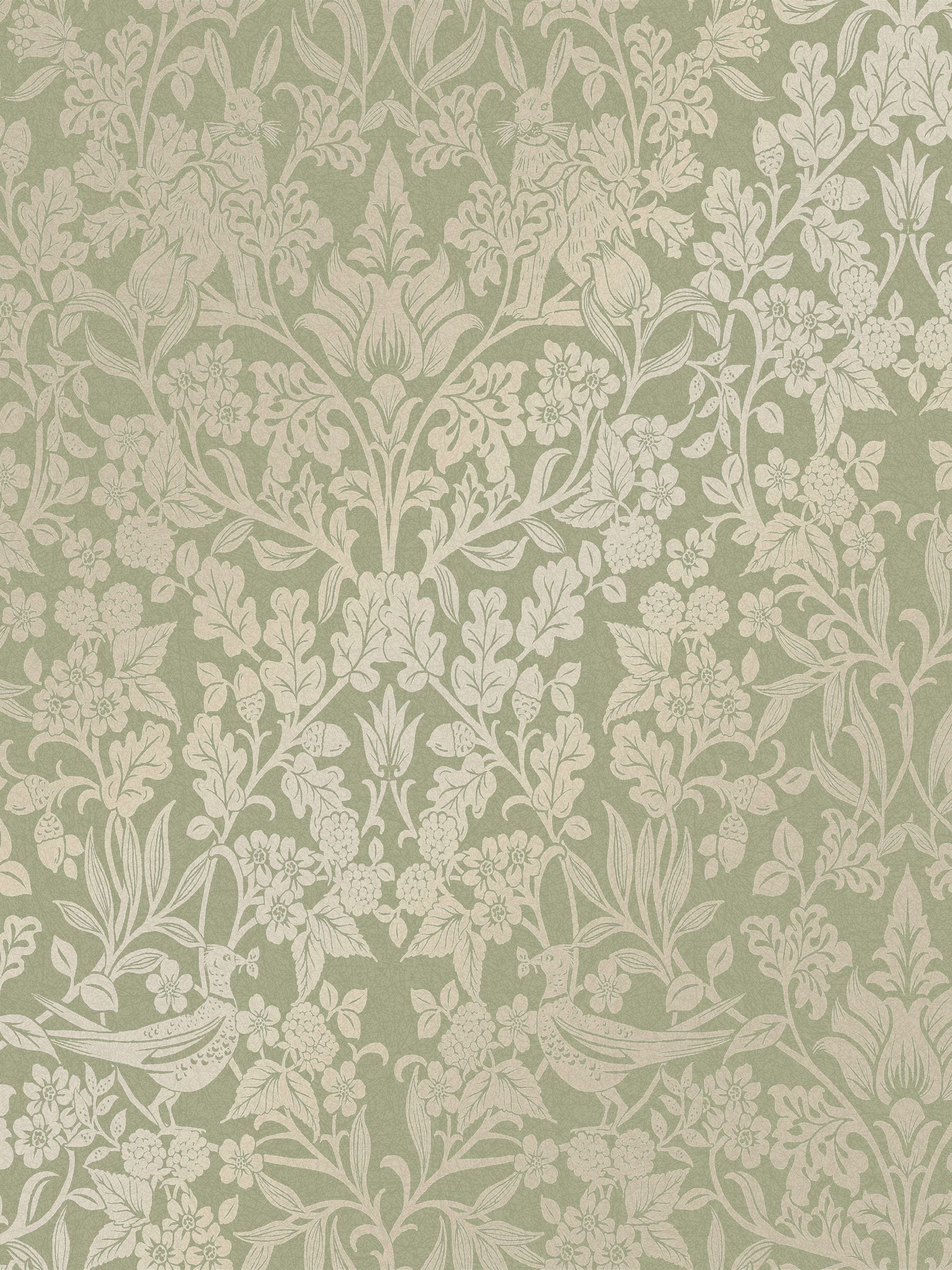 Graham & Brown green Hartley Damask wallpaper sample, UK version