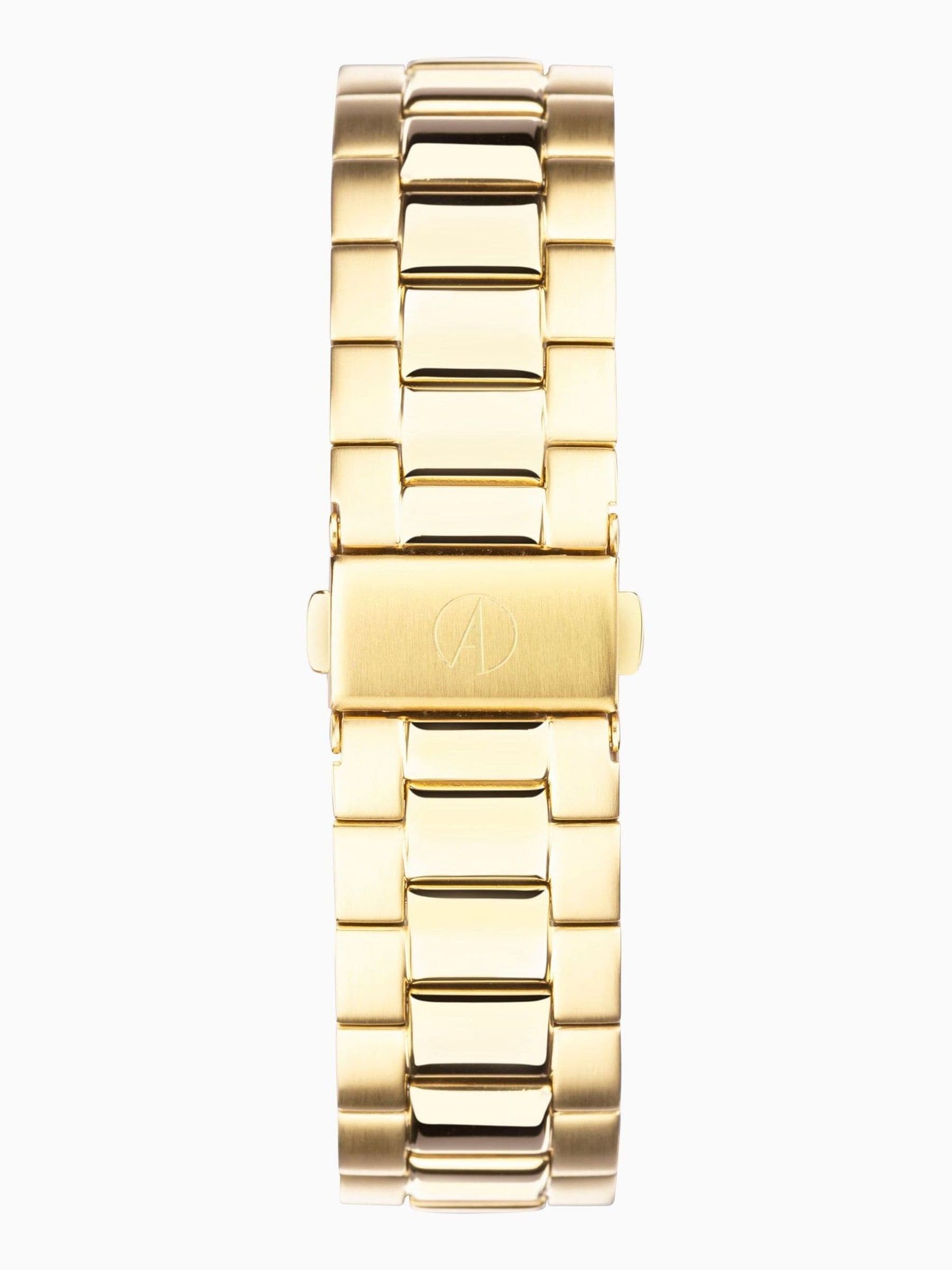 Everyday Gold-Plated Stainless Steel Bracelet Analogue Watch with Grey Sunray Dial and 50m Water Resistance