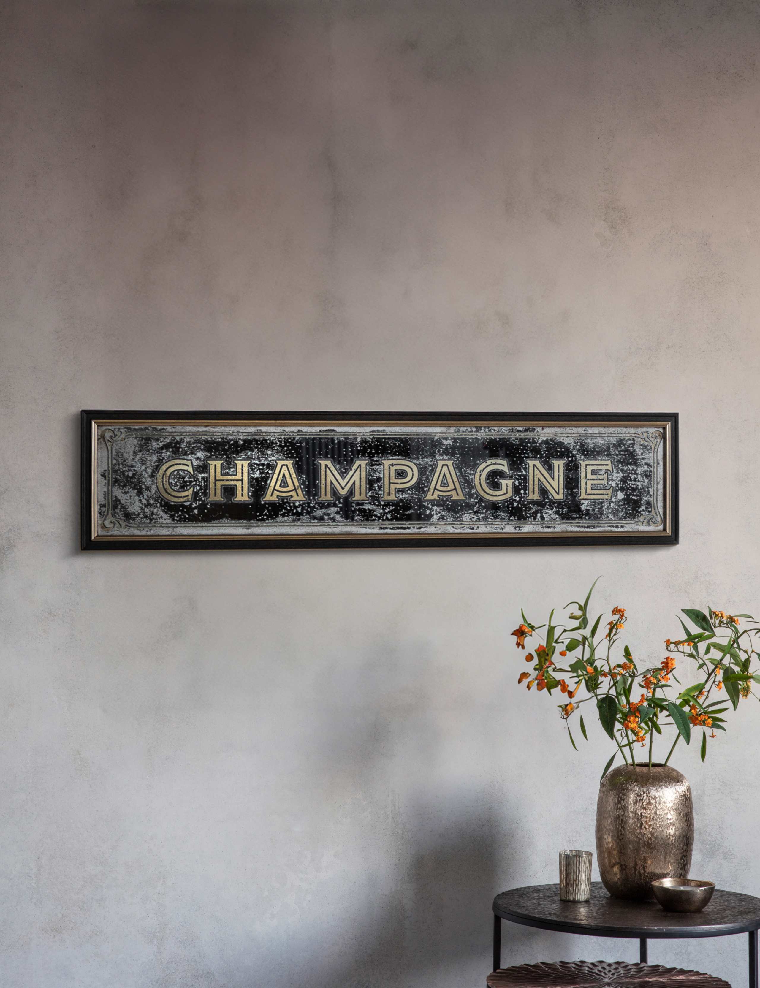 Champagne extra large rectangular wall mirror - British product