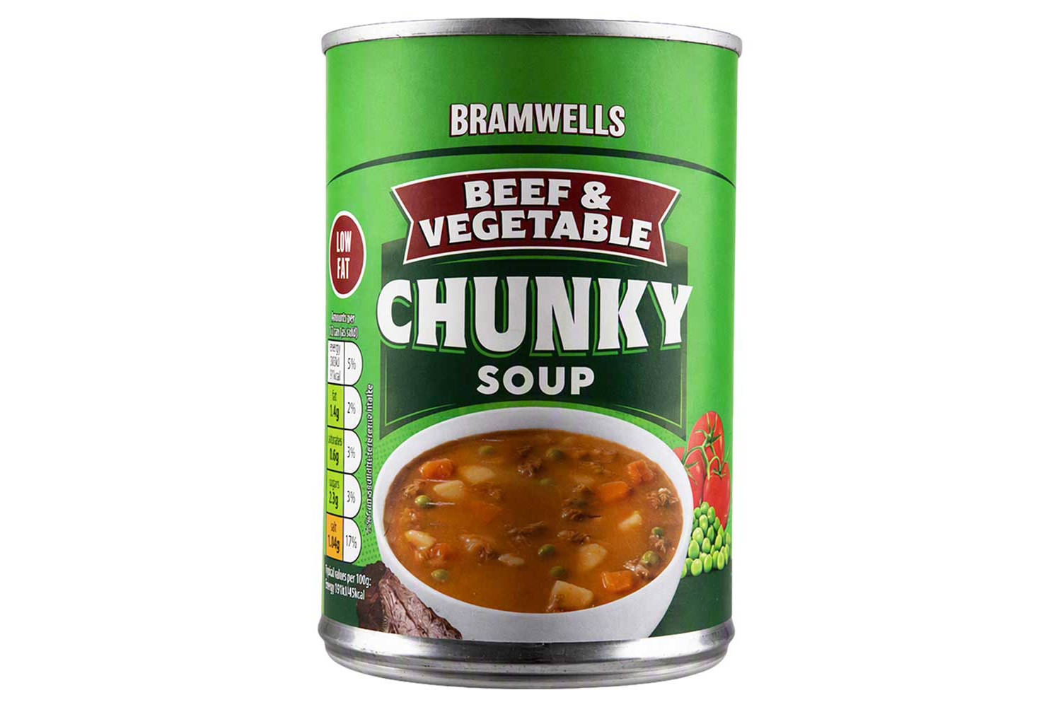 Chunky beef soup (British brand) for a hearty meal