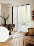 Fiskar made to measure white vertical blinds (British brand)