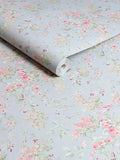 Shabby Chic Blue Chelsea wallpaper sample A4, UK version
