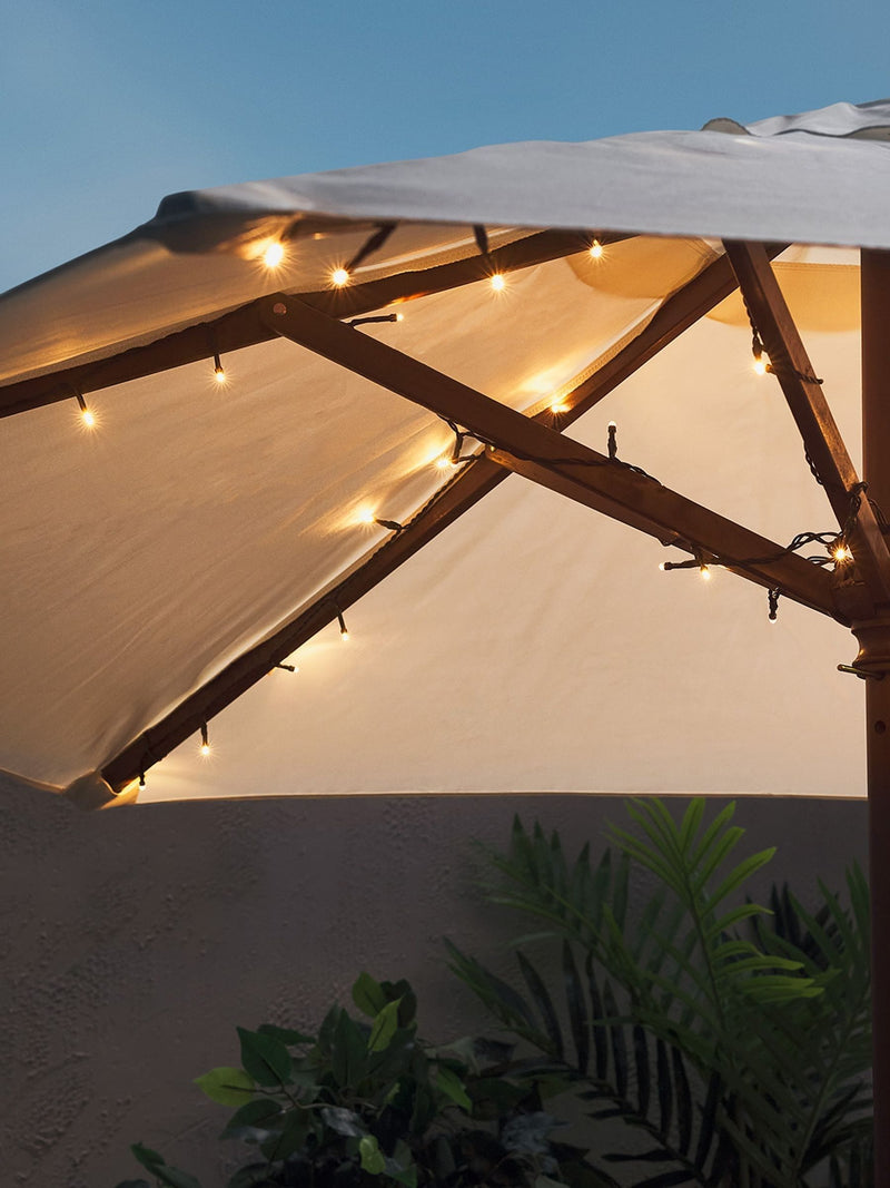 Lights4fun black 80 LED outdoor parasol lights (British brand)