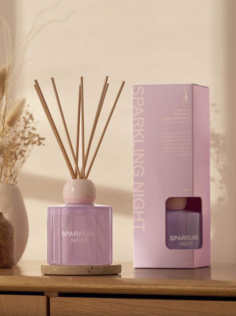 Lilac Cherry and White Musk Pastels Sparkling reed diffuser 200ml, UK version