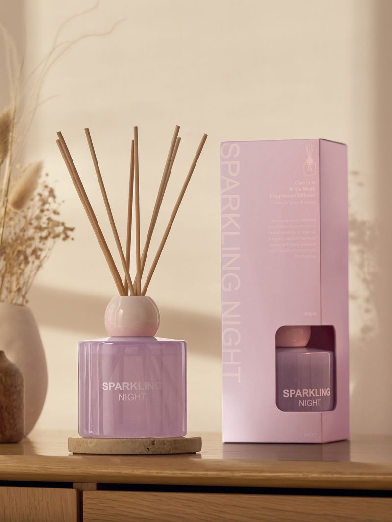 Lilac Cherry and White Musk Pastels Sparkling reed diffuser 200ml, UK version