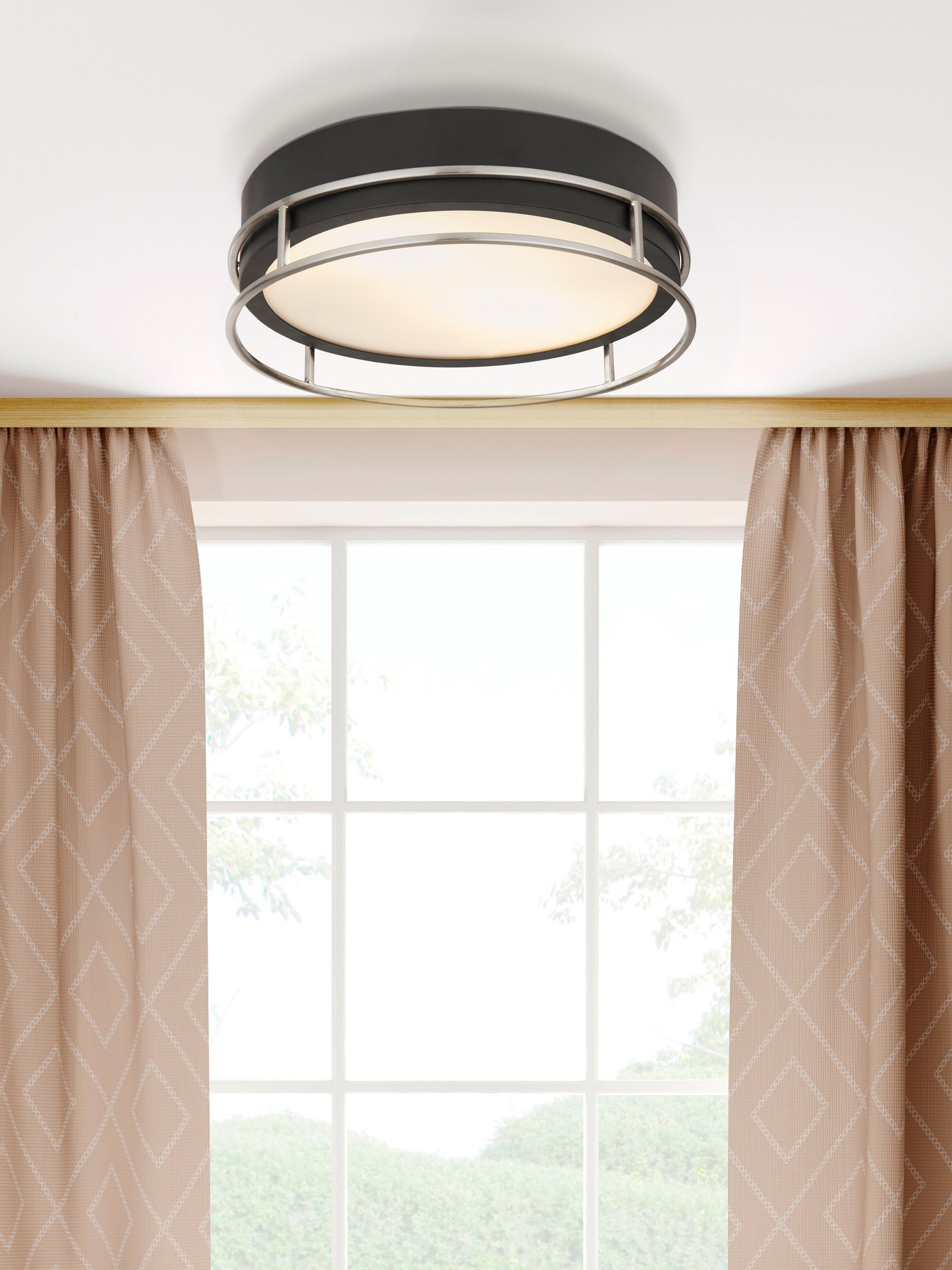 Searchlight Brass Arizona 2Lt Flush Ceiling Light 30cm